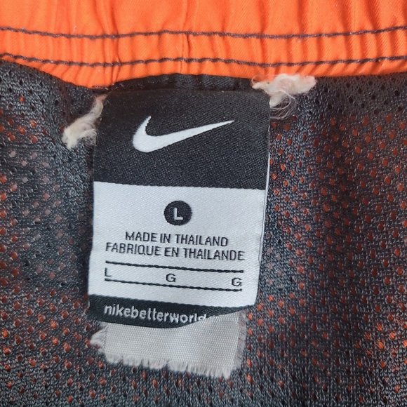 Vintage Nike Shorts Orange and Black Men's Size Large Mess Swimwear Men's Large - Picture 2 of 10